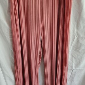 Rogue Coral Wide Leg Pleated Pants